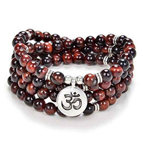 Yoga Symbol Pendant Charm 108 Mala Beads Meditation Bracelet Necklace