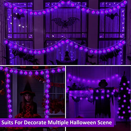 [ 8 Modes & Timer ] 29.5 Ft 60 LED Halloween Eyeball String Lights