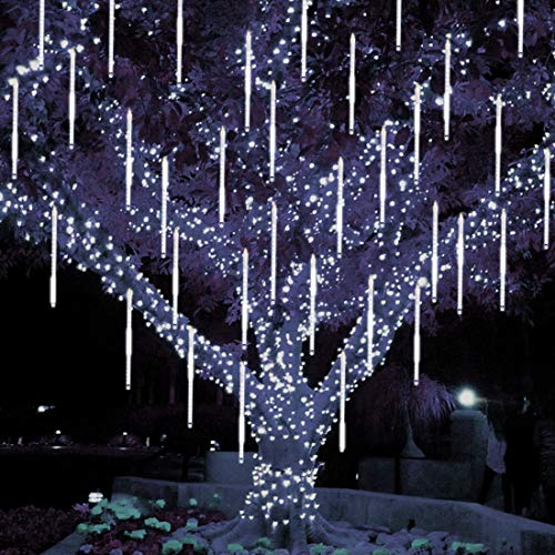 8 Tubes 288 LED Meteor Shower Rain Lights, 30cm Iciclelights Snow Falling Christmas Lights