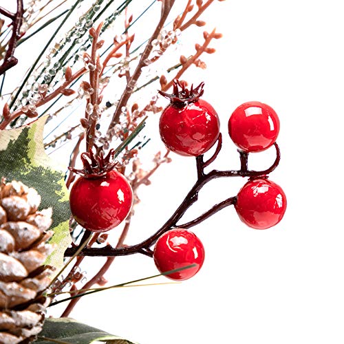 10-Inch Small Tabletop Christmas Tree with Red Berries