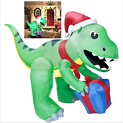 5 ft Dinosaur Self Inflatable LED Light Up Giant T-Rex Christmas Inflatable Decoration