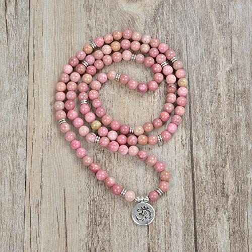 Yoga Symbol Pendant Charm 108 Mala Beads Meditation Bracelet Necklace