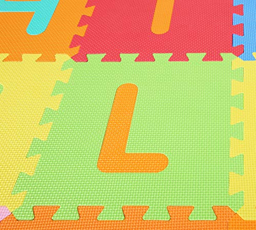 Kid's Puzzle Exercise Play Mat with EVA Foam Interlocking Tiles, Alphabet (36 Tiles)