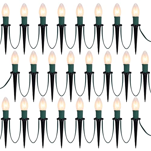 30.75ft 24 Christmas Pathway Marker String Lights w/ Stakes