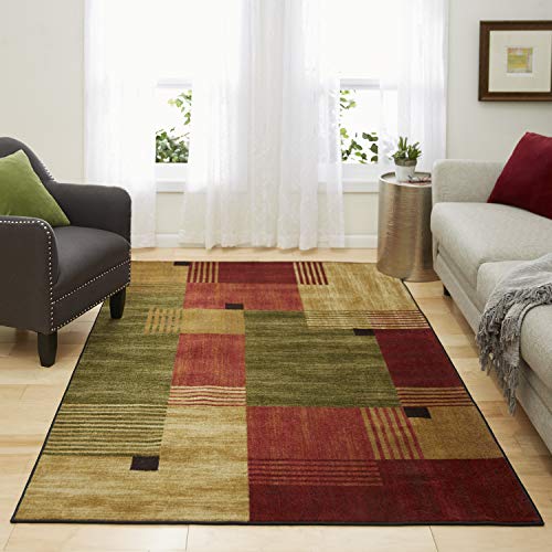 New Wave Alliance Geometric Area Rug, Tan/Red/Green