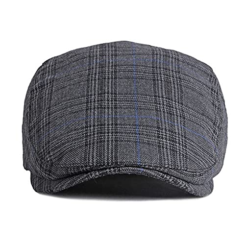 2 Pack Men's Cotton Flat Cap Ivy Gatsby Newsboy Hat (M)