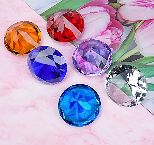 Large Crystal Diamond Paperweight w/ Stand Jewels Decoration 3.5 inch