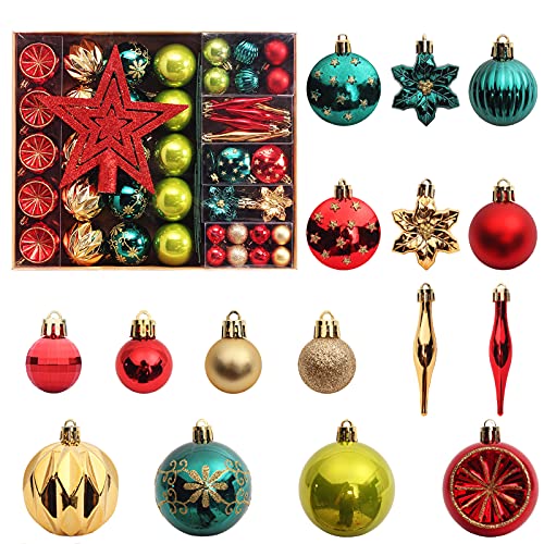 70 pcs Christmas Ornaments Shatterproof Christmas Tree Balls Decorations Set