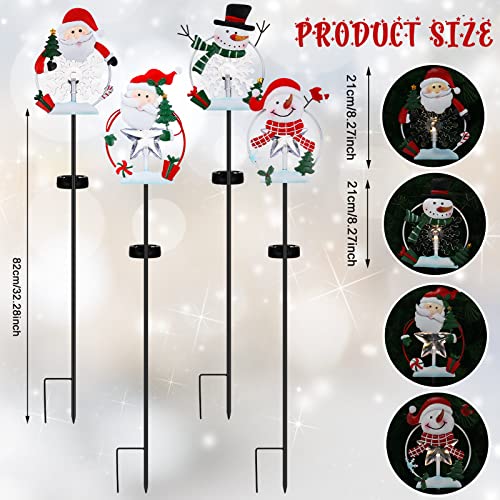 4 Pack Christmas Metal Lights Stakes Decoration