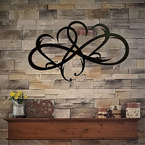 Infinity Double  Heart Steel Wall Decoration