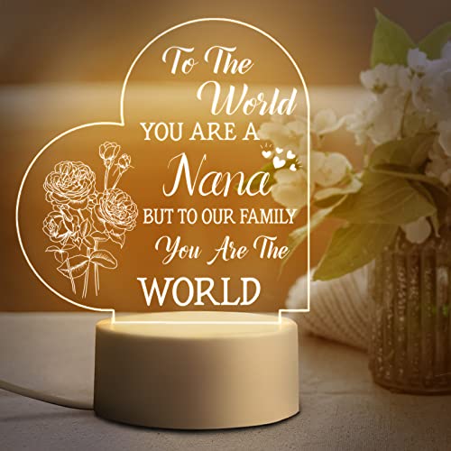 Acrylic USB Low Power Engraved Night Light- Mothers' Day Gifts for Mom & Nana