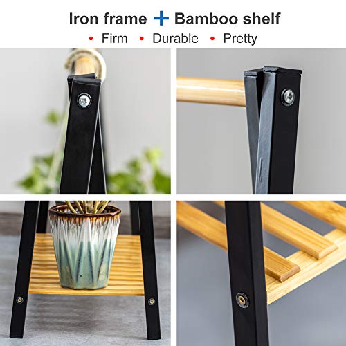 Bamboo 2-Tier Hanging Plant Stand Organizer