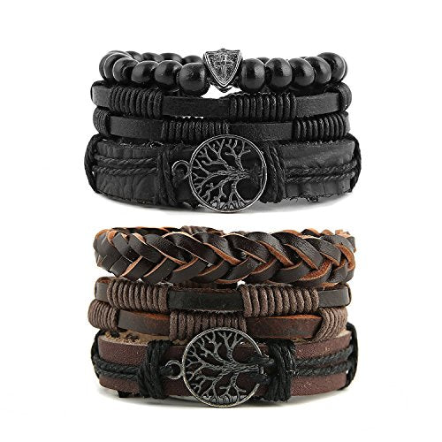 Genuine Leather Tree of life Bracelets for Men /Women