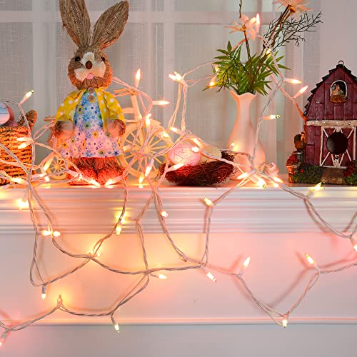 Easter Pastel Lights - 33ft 100 Count Incandescent Easter String Lights, UL Certified Connectable