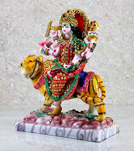 Hindu Goddess Ma Durga; MATA Rani Idol Statue Murti for Home Temple (10")