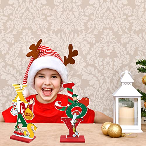 4 Pieces Wooden  Christmas Decorations