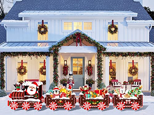 Large Size 79.13" Christmas Train Yard Decorations