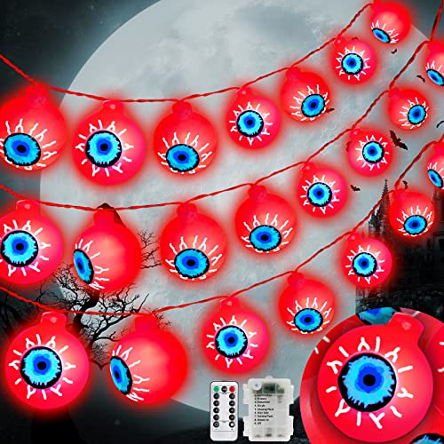 [ 8 Modes & Timer ] 29.5 Ft 60 LED Halloween Eyeball String Lights