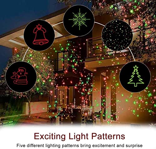 Projector Lights Red & Green Star w/ 360 Accessibility Wireless Remote Christmas Decoration