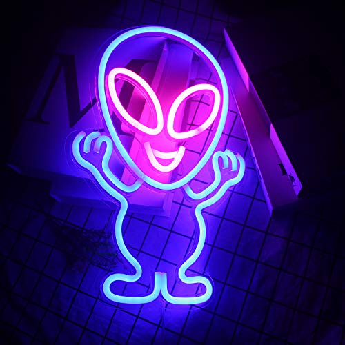 LED Alien Neon Signs (15.7"x10") w/ USB Operated Wall Decor