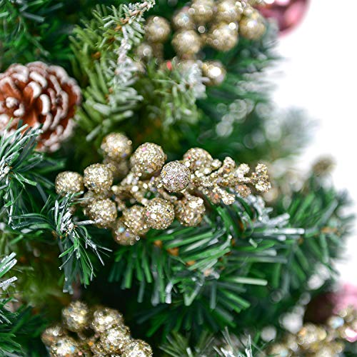 14 Pack Christmas Glitter Berries Stems- 7.8Inch