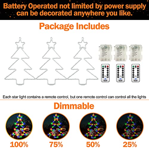 Christmas Window Lights 3 Pack Battery Operated