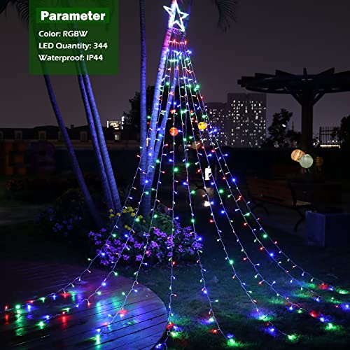 344 LED Christmas Lights w/ Star Topper