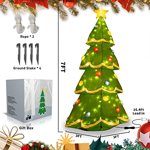 7Ft Inflatable Christmas Tree w/ LED Yard Decoration