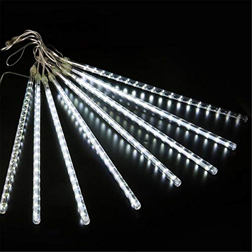 8 Tubes 288 LED Meteor Shower Rain Lights, 30cm Iciclelights Snow Falling Christmas Lights