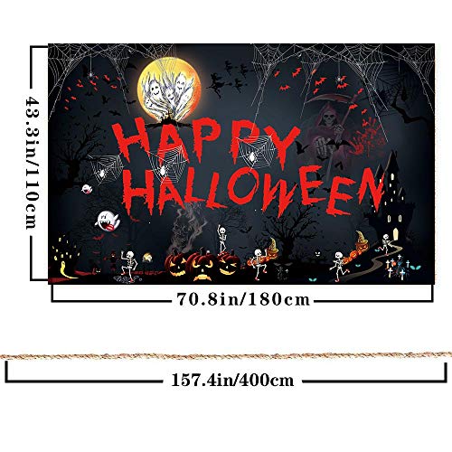 Happy Halloween Hanging Extra Large Fabric Sign Background Banner