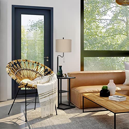 Modern Floor Lamp W/ End Table & USB Charging Port