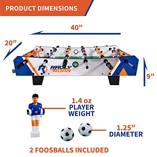 Tabletop Foosball Mini Soccer Game, 2 Balls, 6 Player Rows, Built In Scoreboard