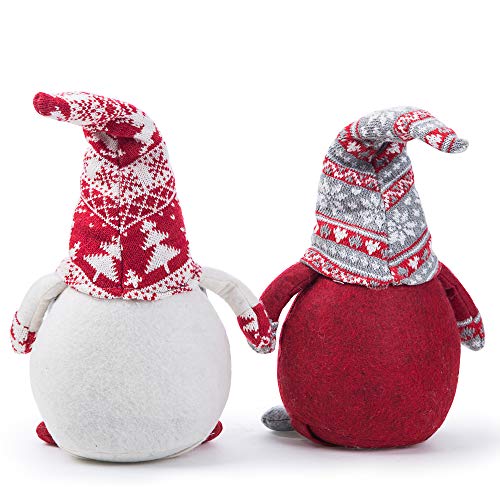 Set of 2 Handmade Christmas Gnomes Plush Swedish Tomte Santa Figurine Christmas Scandinavian Tomte Elf Decoration Ornaments