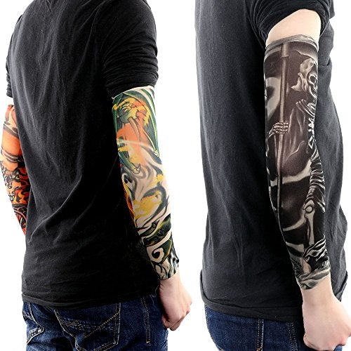 10 Pack Cool Body Arts Fake Temporary Tattoo Arm Sleeves,