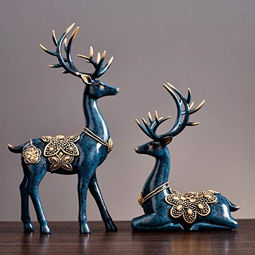 2pcs Modern 11.4" Large Deer Decoration Sculptures