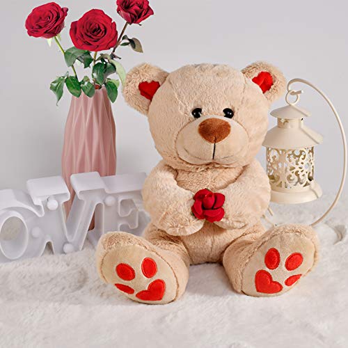 Valentines Day Gifts 11 inch Rose Flower Teddy Bear