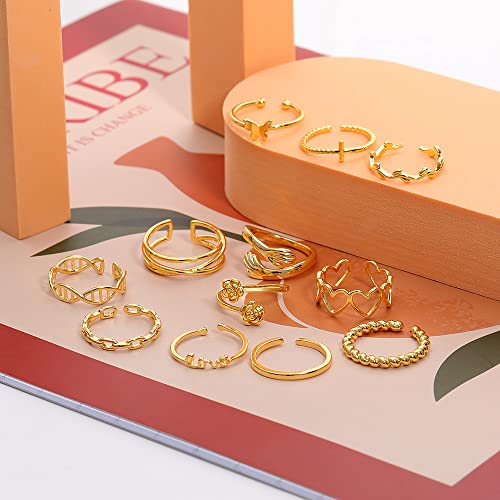 12PCS Adjustable Knuckle Rings for Women