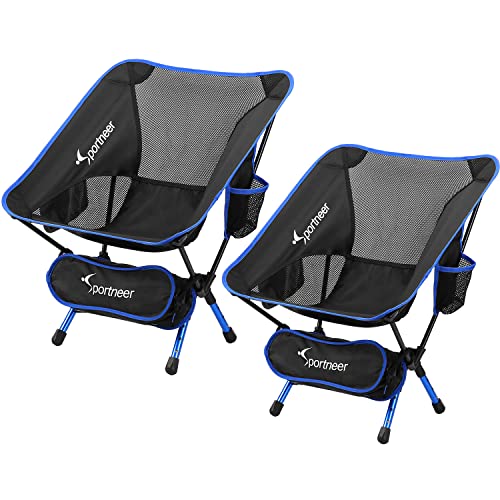 2 Pack Camping Chairs,Height Adjustable Folding Backpacking Chair