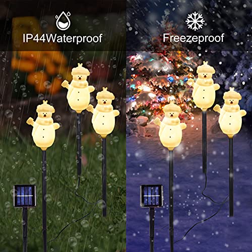 Set of 3 Snowman Solar Powered Christmas Decoration