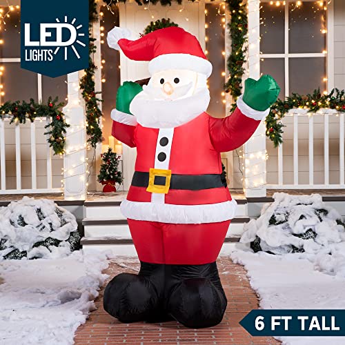 6 Foot Christmas Inflatables Santa Claus w/ LEDs