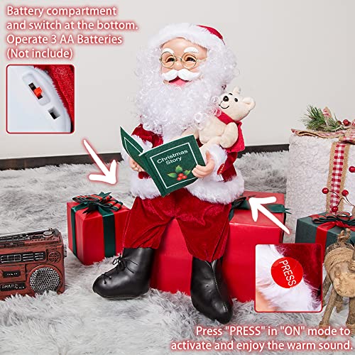 13" Animated Santa Claus Figurines Decoration