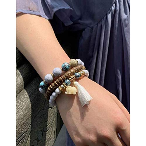 6 Sets Bohemian Stackable Bead Bracelets for Women