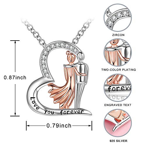 925-Sterling-Silver Love Heart Necklace Gift for Women