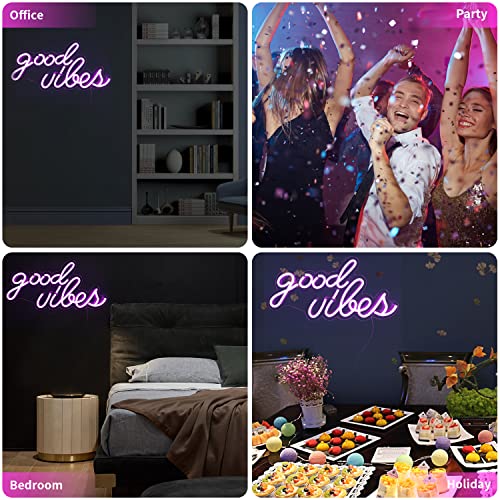 Good Vibes Neon Signs for Wall Decor Powered by USB