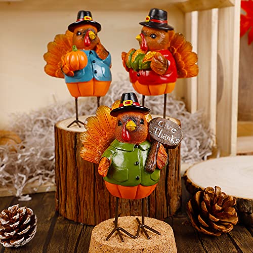 3 Pack Standing Turkeys Thanksgiving Decorations