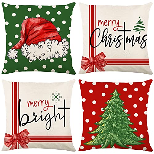 Set of 4 Christmas Pillow Covers 18X18 Inch