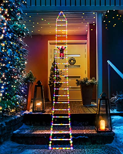 10ft Christmas Decorative Ladder Lights w/ Santa Claus