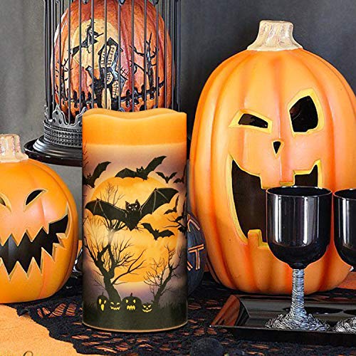 Halloween Flameless Flickering LED Candles with 6-Hour Timer