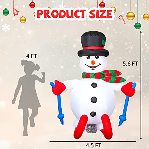 6 FT Christmas Inflatables Ski Snowman w/ LEDs