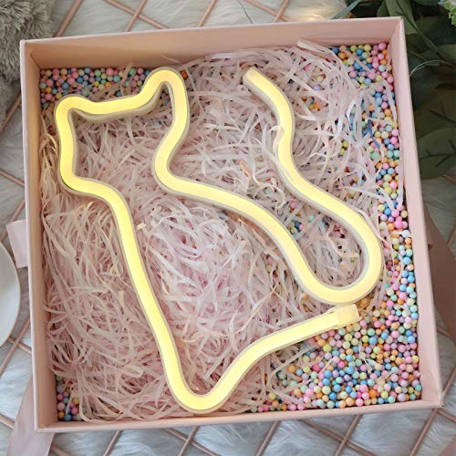 LED Cat Neon Lights for Wall Decor,Battery or USB Operated